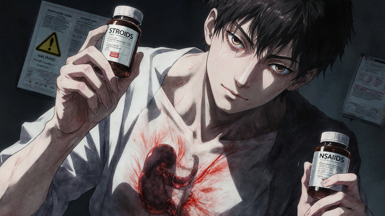 Steroïdes et AINS : Risque accru de saignements gastro-intestinaux et prévention efficace