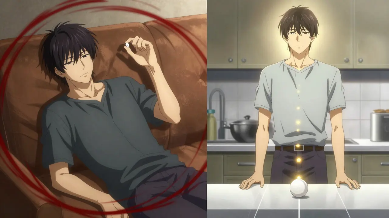 Scène divisée : à gauche, erreur de prise avec des lignes rouges de blocage ; à droite, bonne prise avec lumière dorée.