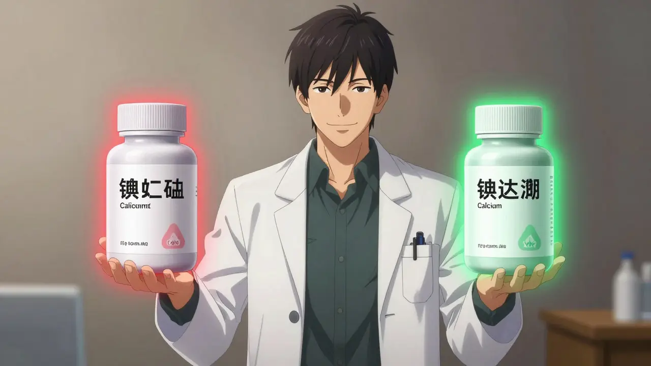 Médecin manga présentant les options de traitement au bicarbonate et au citrate
