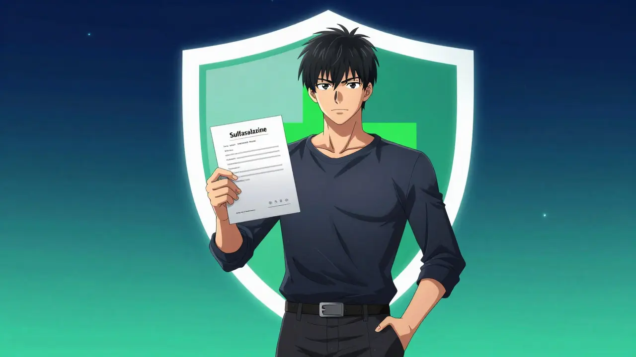 Personnage anime devant un bouclier lumineux représentant la sécurité en ligne